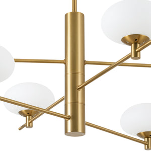 Modern 6-Light Tiered Frosted Glass Globe Sputnik Chandelier