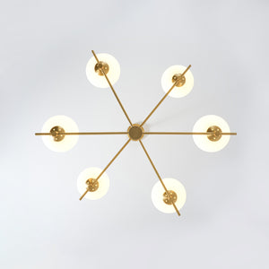 Modern 6-Light Tiered Frosted Glass Globe Sputnik Chandelier