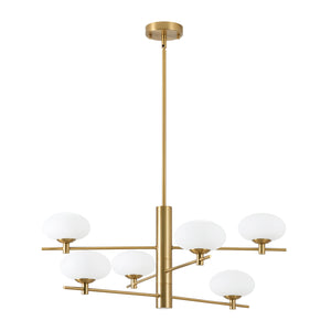 Modern 6-Light Tiered Frosted Glass Globe Sputnik Chandelier