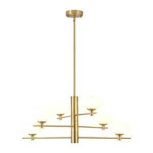 Modern 6-Light Tiered Frosted Glass Globe Sputnik Chandelier