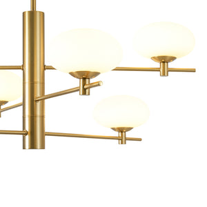 Modern 6-Light Tiered Frosted Glass Globe Sputnik Chandelier