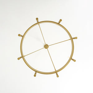 Modern Oversized 8-Light Brass Metal Wagon Wheel Chandelier