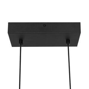 Modern Black Brass Linear Dimmable LED Island Chandelier