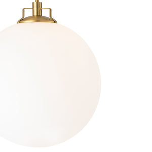 Modern Brass 1-light Shine Opal Glass Globe Kitchen Pendant
