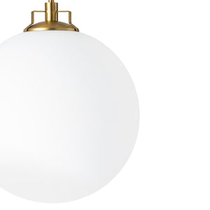 Modern Brass 1-light Shine Opal Glass Globe Kitchen Pendant