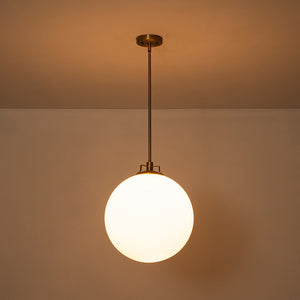 Modern Brass 1-light Shine Opal Glass Globe Kitchen Pendant