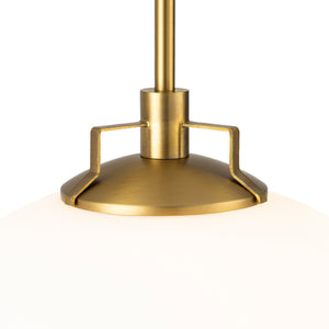 Modern Brass 1-light Shine Opal Glass Globe Kitchen Pendant