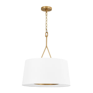 Modern Candle Style Fabric Wide Drum Cage Pendant Light