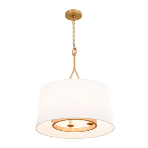 Modern Candle Style Fabric Wide Drum Cage Pendant Light