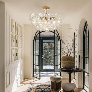 Modern Cluster Glass Bubble Chandelier / Semi Flush