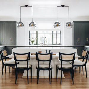 Modern Polished Gradual Smoked Glass Globe 2-Light Pendant