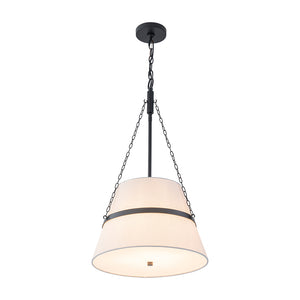 Modern White Fabric Conical Drum Cage Pendant Light