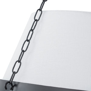 Modern White Fabric Conical Drum Cage Pendant Light