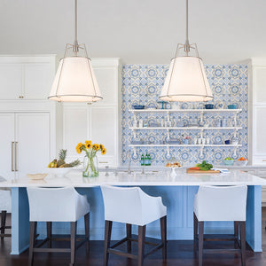 Modern Fabric Conical Drum Cage Pendant Light