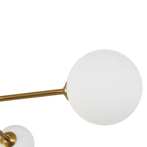 Opal Glass Bubble Brass Linear Sputnik Semi Flush Mount