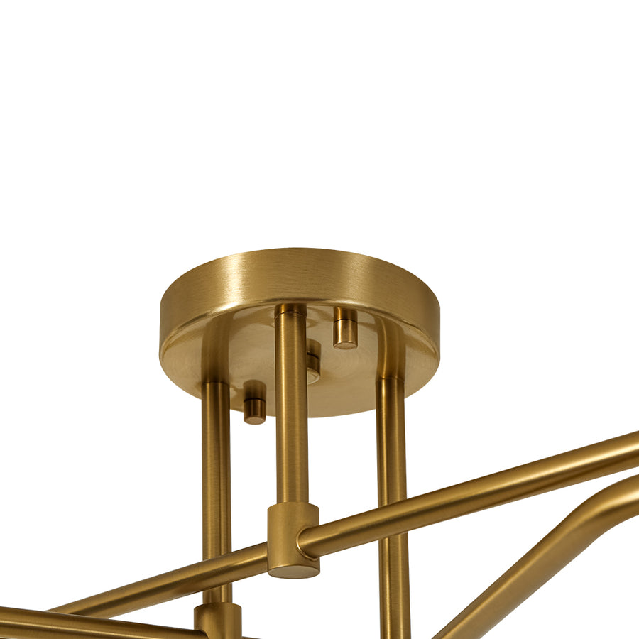 Opal Glass Bubble Brass Linear Sputnik Semi Flush Mount