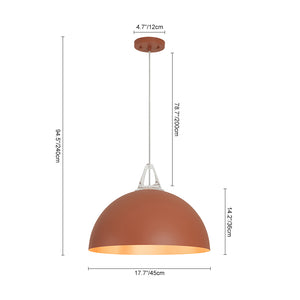 Scandinavian Colored Wide Metal Dome Kitchen Pendant Light