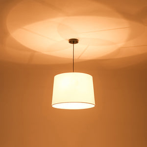 Retro 3-Light Large White Linen Drum Lantern Chandelier