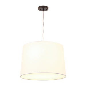Retro 3-Light Large White Linen Drum Lantern Chandelier