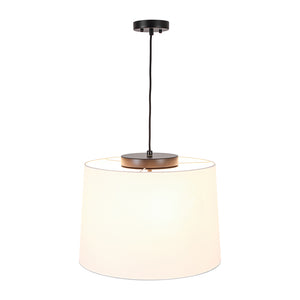 Retro 3-Light Large White Linen Drum Lantern Chandelier