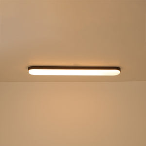 Rustic Walnut Wood Grain Oval Dimmable LED Ceiling Light