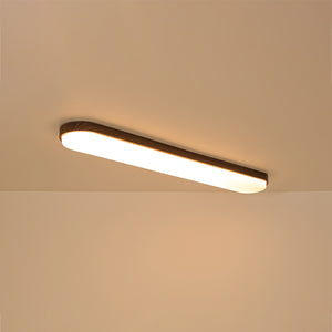 Rustic Walnut Wood Grain Oval Dimmable LED Ceiling Light