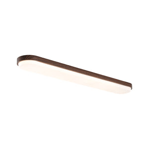Rustic Walnut Wood Grain Oval Dimmable LED Ceiling Light