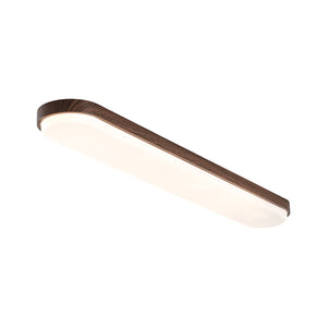 Rustic Walnut Wood Grain Oval Dimmable LED Ceiling Light