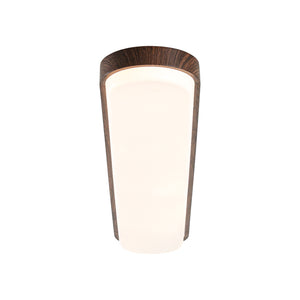 Rustic Walnut Wood Grain Oval Dimmable LED Ceiling Light