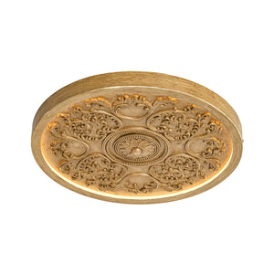 Decorative French White Medallion LED Flush Mount Light
