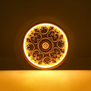 Decorative French White Medallion LED Flush Mount Light