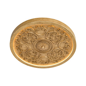 Decorative French White Medallion LED Flush Mount Light