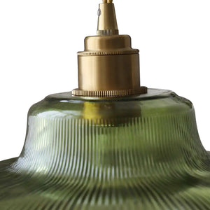 Scandinavian 1-Light Ribbed Glass Dome Kitchen Pendant