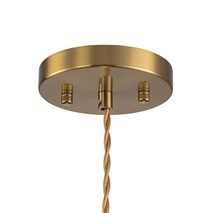 Scandinavian 1-Light Fluted Glass Round Drum Kitchen Pendant
