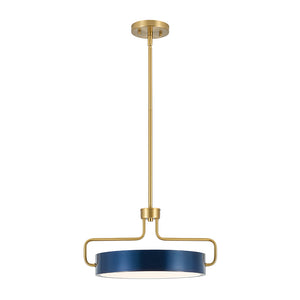 Scandinavian Brass Blue Round Dimmable LED Pendant
