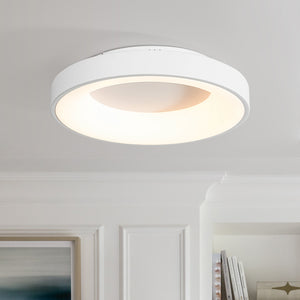 Scandinavian Dimmable LED Round Halo Flush Mount Light