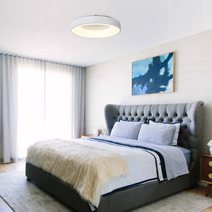 Scandinavian Dimmable LED Round Halo Flush Mount Light