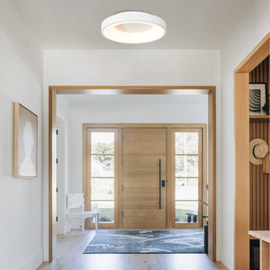 Scandinavian Dimmable LED Round Halo Flush Mount Light
