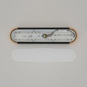 Scandinavian Dimmable LED Wood Oval Flush Mount Light