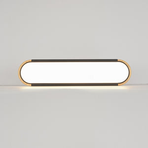 Scandinavian Dimmable LED Wood Oval Flush Mount Light