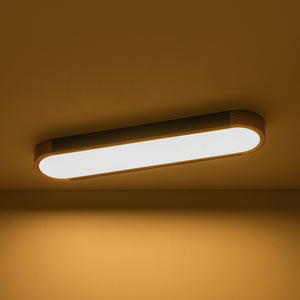 Scandinavian Dimmable LED Wood Oval Flush Mount Light