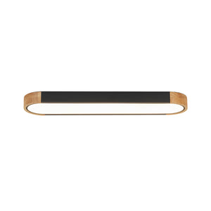 Scandinavian Dimmable LED Wood Oval Flush Mount Light