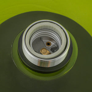 Scandinavian Lime Green Glass Round Drum Semi Flush Mount