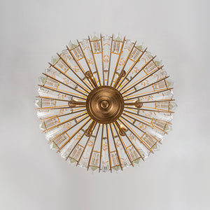 Sculptural Glam 6-Light Distressed Gold Crystal Orb Chandelier