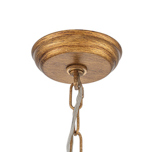 Sculptural Glam 6-Light Distressed Gold Crystal Orb Chandelier