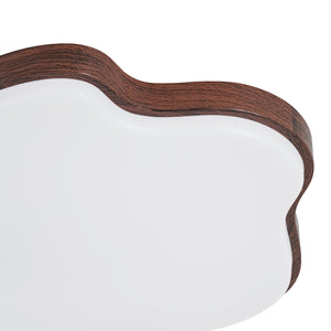 Starfish Walnut Wood Grain Dimmable LED Flush Mount Light