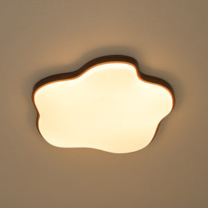 Starfish Walnut Wood Grain Dimmable LED Flush Mount Light