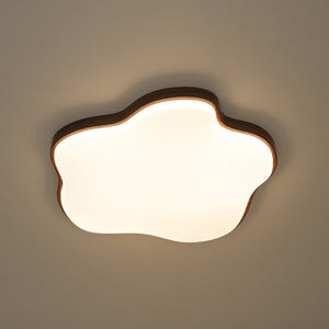 Starfish Walnut Wood Grain Dimmable LED Flush Mount Light
