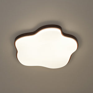 Starfish Walnut Wood Grain Dimmable LED Flush Mount Light