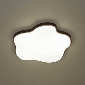 Starfish Walnut Wood Grain Dimmable LED Flush Mount Light
